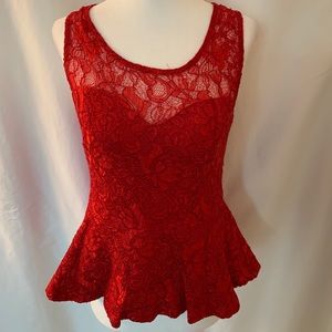 Forever 21 Red Lace Top
